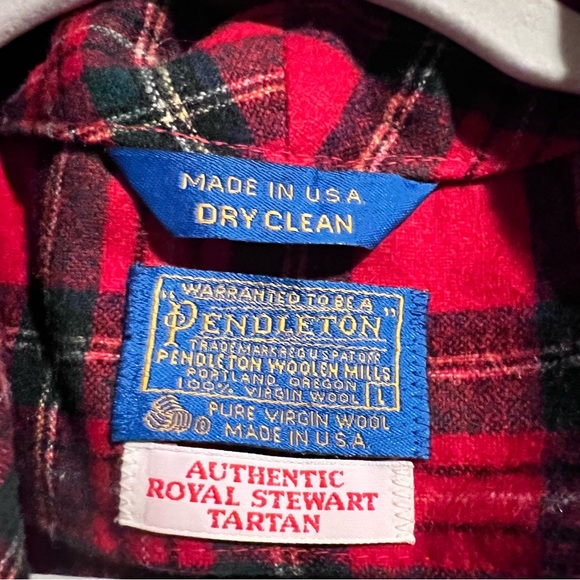 Vtg PENDLETON 100% Tartan Plaid Soft Wool Belted USA Quality Large Unisex Robe - Picture 10 of 17